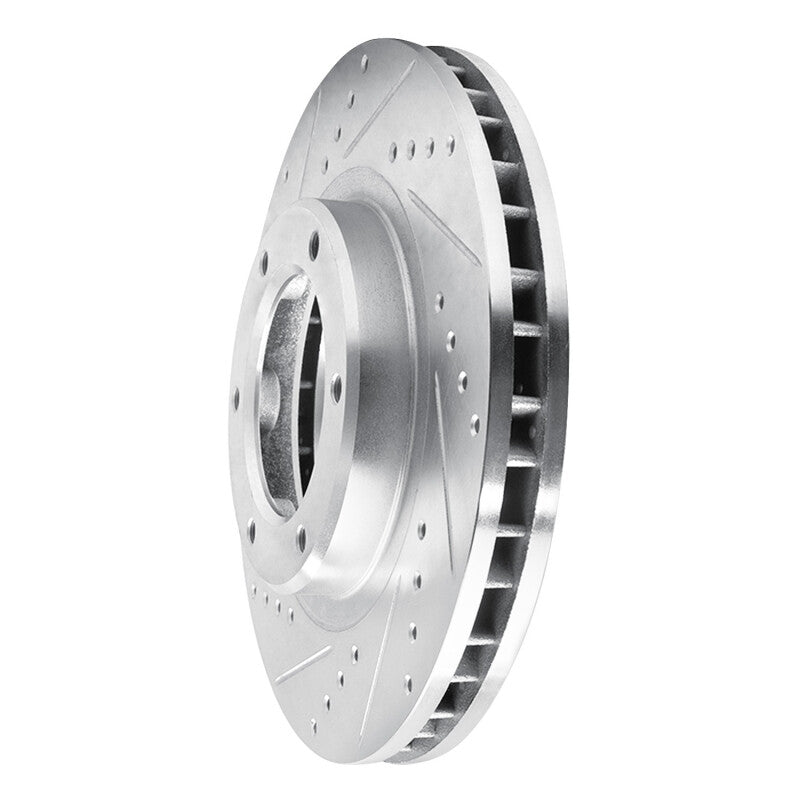 R1 Concepts R1 93-97 Lexus LX450 Front Left Drilled & Slotted Silver Brake Rotor