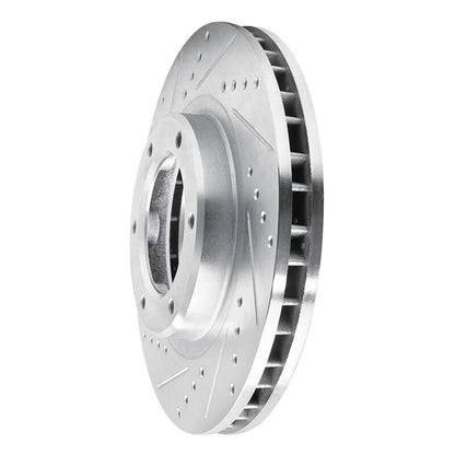 R1 Concepts R1 93-97 Lexus LX450 Front Left Drilled & Slotted Silver Brake Rotor