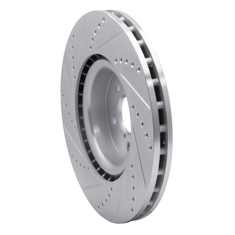 R1 Concepts R1 03-25 Subaru BRZ Front Right Drilled & Slotted Silver Brake Rotor