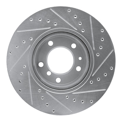 R1 Concepts R1 89-95 BMW 525IT Front Left Drilled & Slotted Silver Brake Rotor