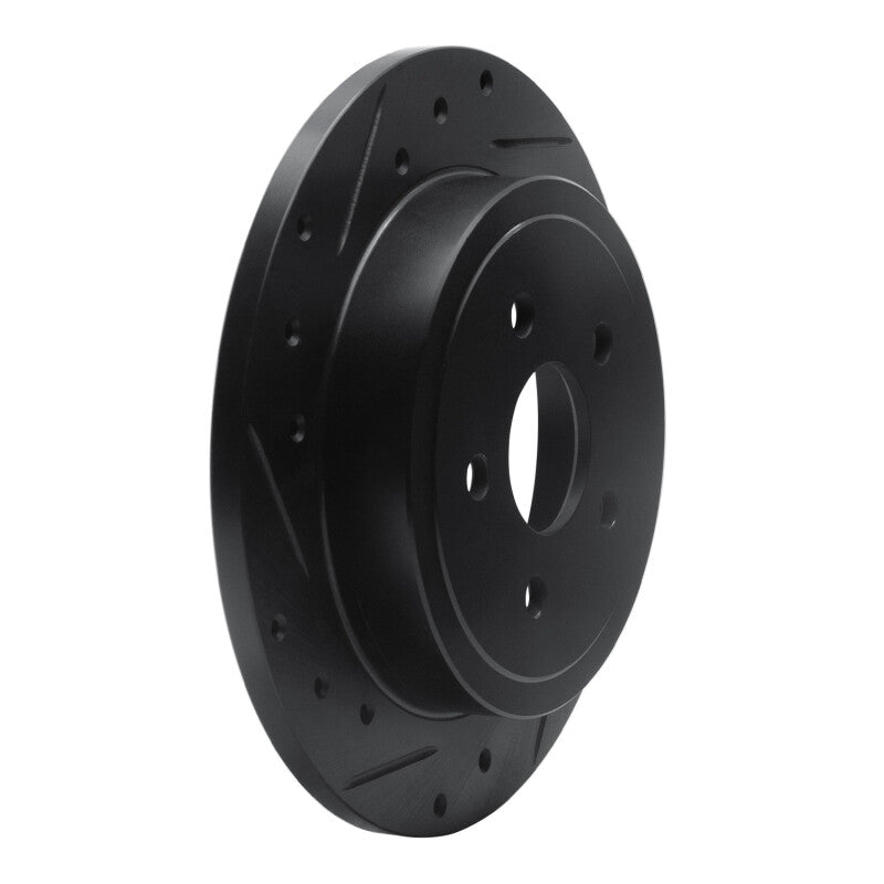 R1 Concepts R1 88-95 Chrysler New Yorker Rear Left Drilled & Slotted Black Brake Rotor