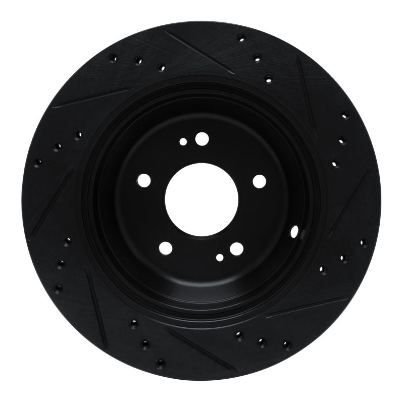 R1 Concepts R1 11-17 Hyundai Equus Rear Left Drilled & Slotted Black Brake Rotor