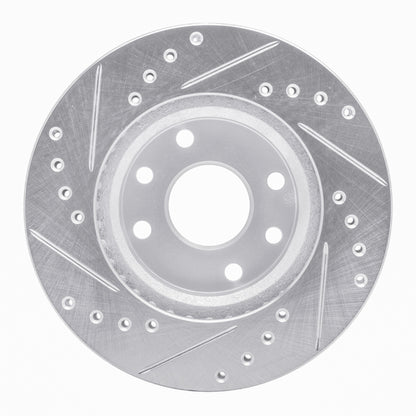 R1 Concepts R1 90-93 Asuna SUNFIRE Front Right Drilled & Slotted Silver Brake Rotor