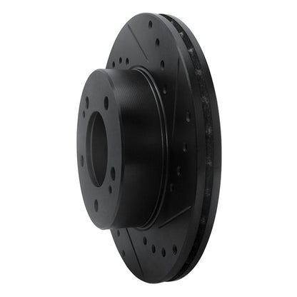 R1 Concepts R1 83-89 Chrysler Conquest Front Right Drilled & Slotted Black Brake Rotor