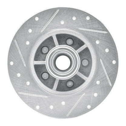 R1 Concepts R1 1984-1987 Pontiac Fiero Front Right Drilled & Slotted Silver Brake Rotor