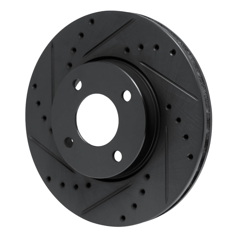 R1 Concepts R1 17-25 Nissan Kicks Front Left Drilled & Slotted Black Brake Rotor