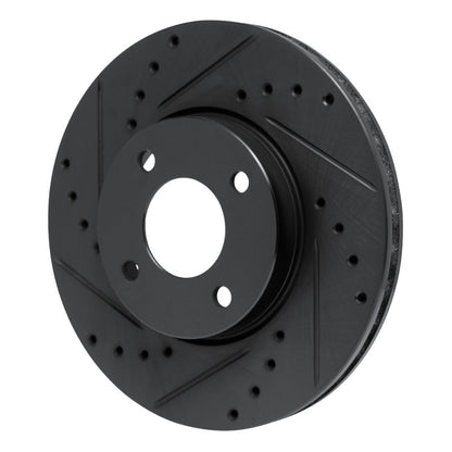 R1 Concepts R1 17-25 Nissan Kicks Front Left Drilled & Slotted Black Brake Rotor
