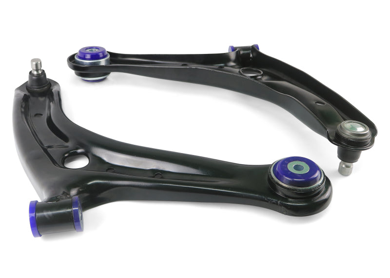 SuperPro 2011-2019 Ford Fiesta S Front Lower Control Arm Set w/ Bushings (+Caster)