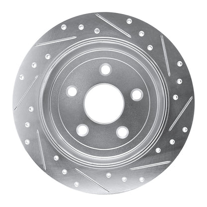 R1 Concepts R1 07-18 Jeep Wrangler Rear Left Drilled & Slotted Silver Brake Rotor