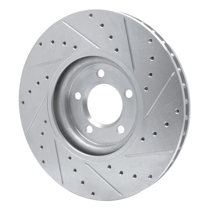 R1 Concepts R1 03-05 Jaguar VanDEN PLAS Front Left Drilled & Slotted Silver Brake Rotor