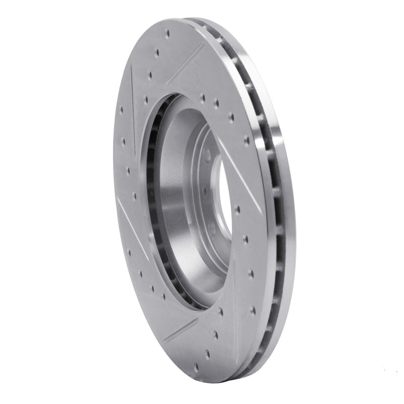 R1 Concepts R1 81-89 Alfa Romeo GTV-6 Front Right Drilled & Slotted Silver Brake Rotor