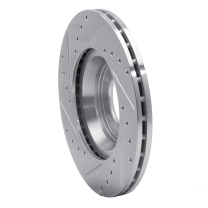 R1 Concepts R1 81-89 Alfa Romeo GTV-6 Front Right Drilled & Slotted Silver Brake Rotor