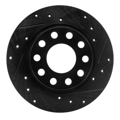 R1 Concepts R1 01-03 Volkswagen EuroVan Front Right Drilled & Slotted Black Brake Rotor