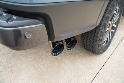 CORSA Performance Corsa 2024-2025 Ford Ranger 3in Cat-Back Exhaust 4in Black PVD Pro-Series Slash Cut Twin Tip