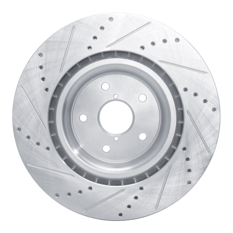 R1 Concepts R1 18-25 Subaru WRX Front Right Drilled & Slotted Silver Brake Rotor