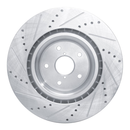 R1 Concepts R1 18-25 Subaru WRX Front Right Drilled & Slotted Silver Brake Rotor