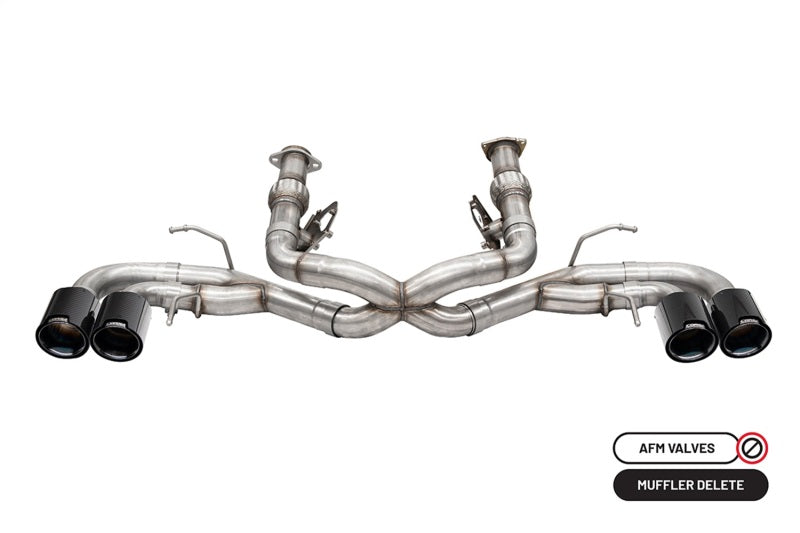 CORSA Performance Corsa 2020-2025 Chevrolet Corvette C8 RWD 3in Track Cat-Back Delete Exhaust w/4.5in CF Black PVDTips