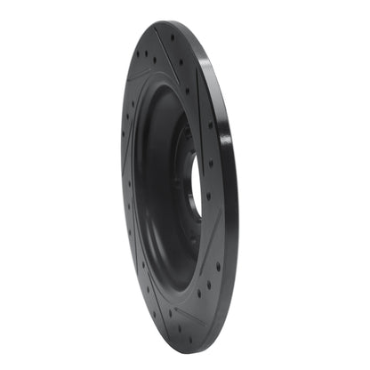 R1 Concepts R1 16-25 Ford Escape Rear Left Drilled & Slotted Black Brake Rotor