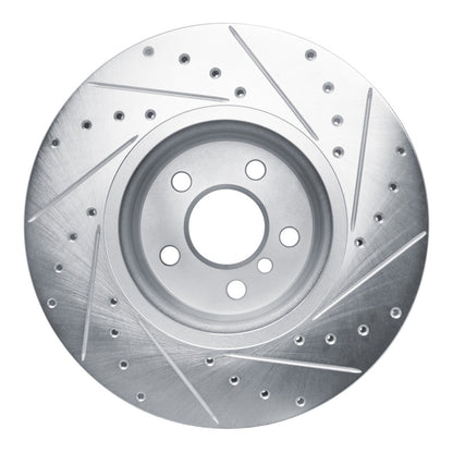 R1 Concepts R1 18-25 BMW Z4 Front Left Drilled & Slotted Silver Brake Rotor