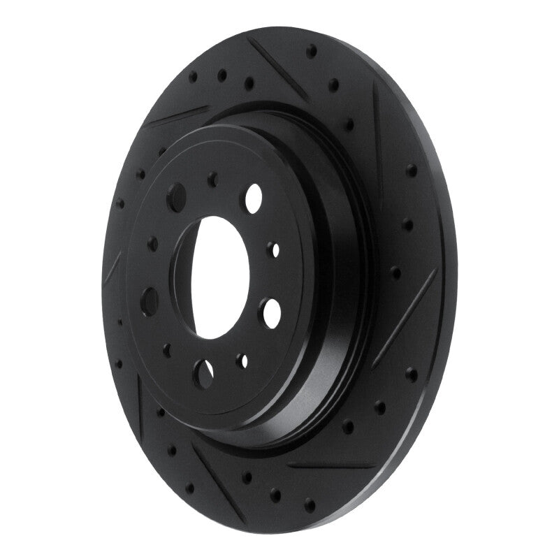 R1 Concepts R1 99-00 Volvo V70 Rear Right Drilled & Slotted Black Brake Rotor