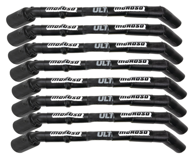 Moroso GM LS Ultra 40 Custom Fit Sleeved Ignition Wire Set 8in 135 Deg Boots - Black