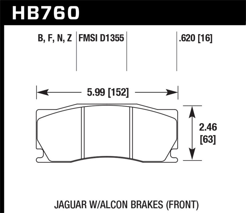 Hawk Performance Hawk 08 -12 Jaguar XKR (w/ Alcon Brakes) Performance Ceramic Street Front Brake Pads