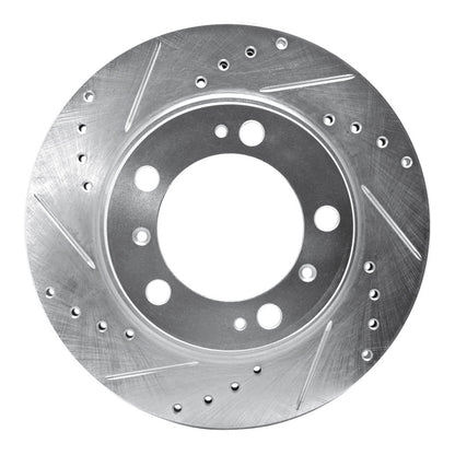 R1 Concepts R1 97-04 Porsche Boxster Rear Left Drilled & Slotted Silver Brake Rotor