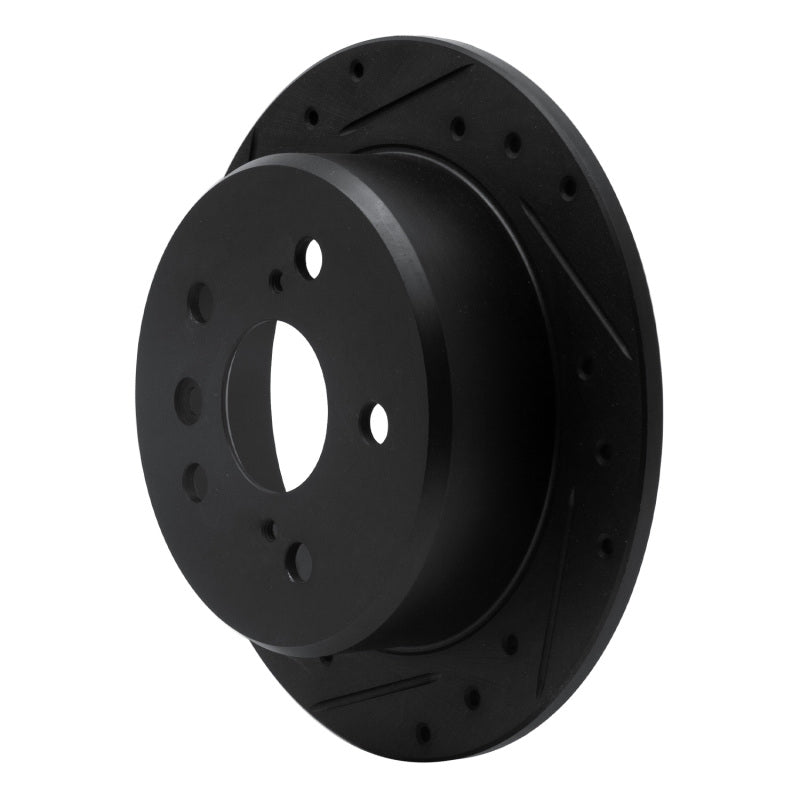 R1 Concepts R1 92-03 Lexus ES300 Rear Left Drilled & Slotted Black Brake Rotor