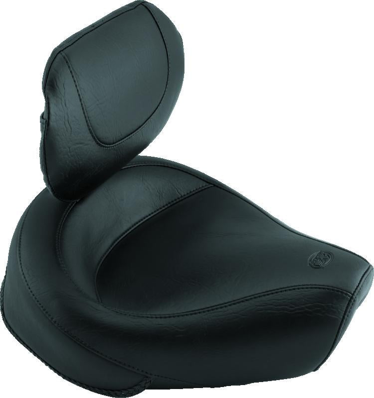 Mustang Motorcycle Mustang 82-03 Harley Sportster Wide Touring Solo Seat w/Driver Backrest - Black