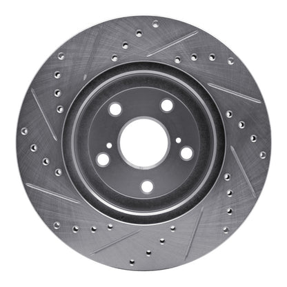 R1 Concepts R1 04-09 Lexus RX330 Front Right Drilled & Slotted Silver Brake Rotor