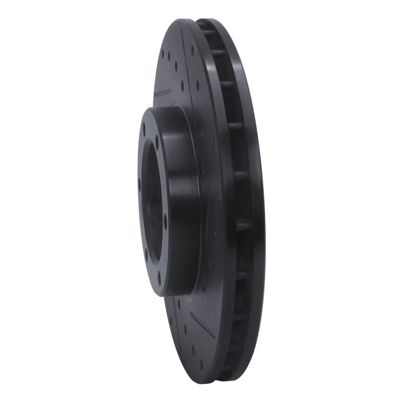 R1 Concepts R1 87-88 Toyota Pickup Front Right Drilled & Slotted Black Brake Rotor