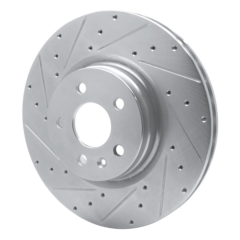 R1 Concepts R1 12-21 Tesla Model S Front Left Drilled & Slotted Silver Brake Rotor