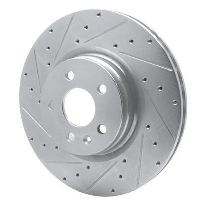 R1 Concepts R1 12-21 Tesla Model S Front Left Drilled & Slotted Silver Brake Rotor