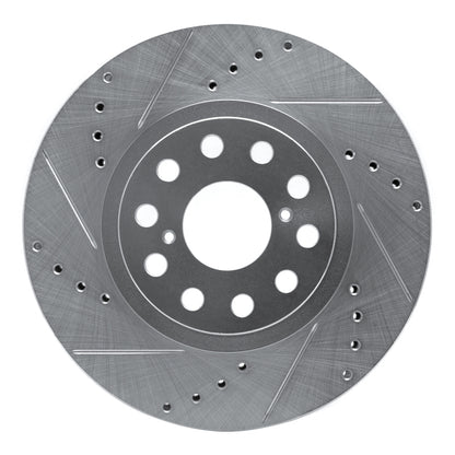 R1 Concepts R1 93-98 Toyota Supra Front Left Drilled & Slotted Silver Brake Rotor