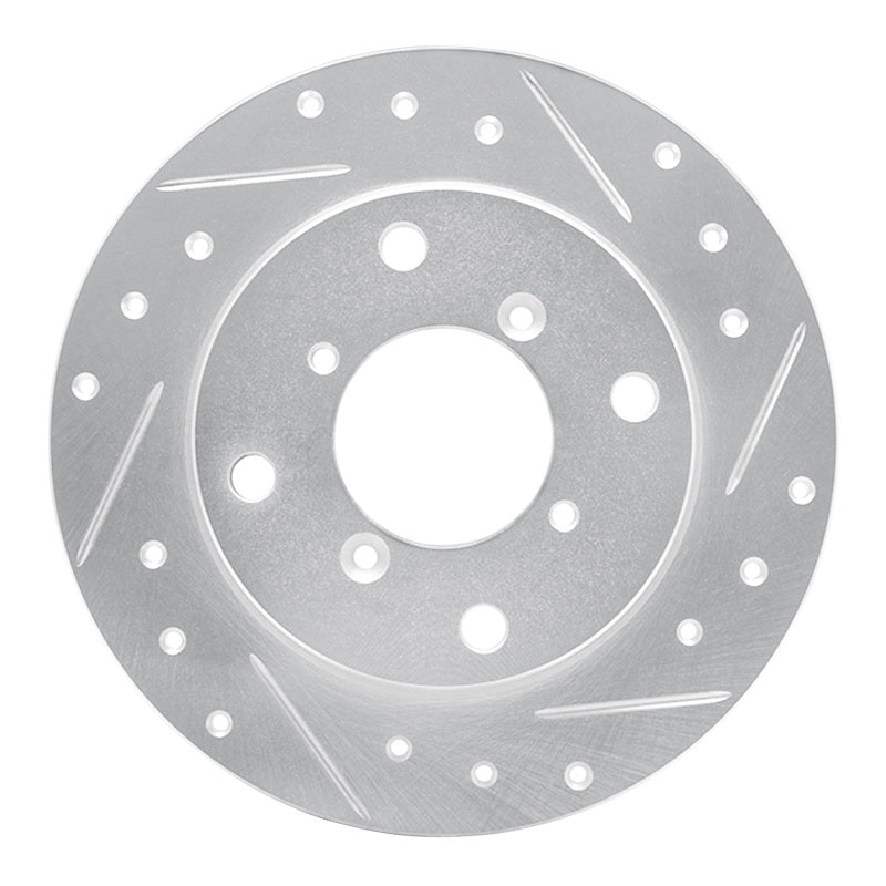 R1 Concepts R1 89-94 Suzuki SWIFT Rear Right Drilled & Slotted Silver Brake Rotor
