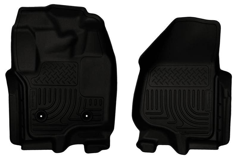 Husky Liners 12-15 Ford Super Duty Crew & Extended Cab WeatherBeater Front Row Black Floor Liners