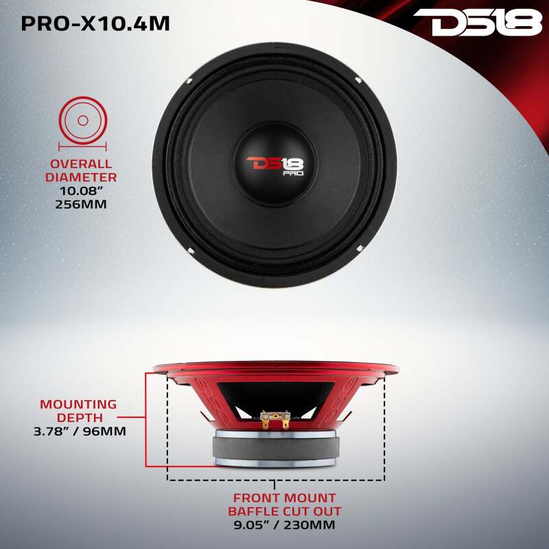 DS18 10in 300 Watts RMS 4 ohm Mid-Range Loudspeaker