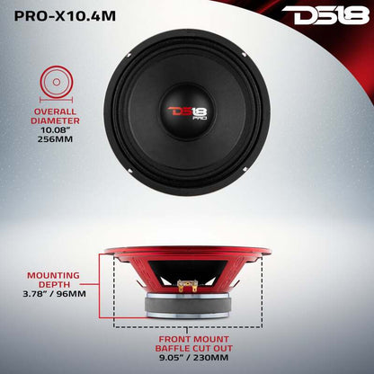 DS18 10in 300 Watts RMS 4 ohm Mid-Range Loudspeaker