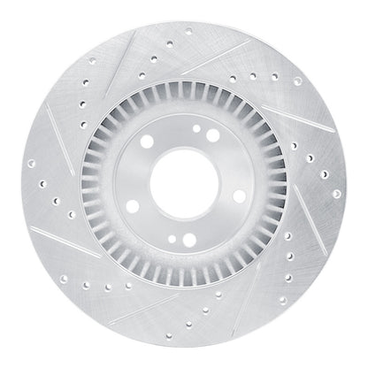 R1 Concepts R1 13-20 Hyundai SANTA FE Front Right Drilled & Slotted Silver Brake Rotor