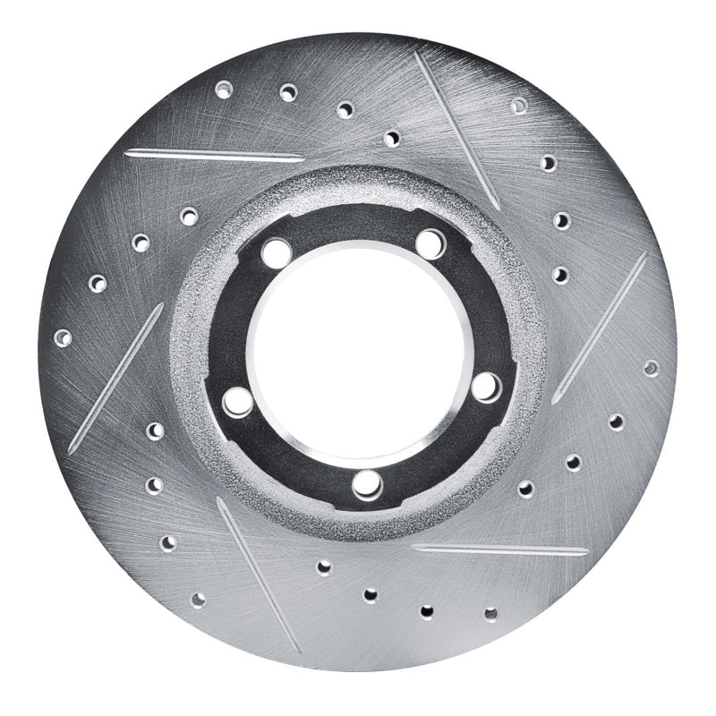 R1 Concepts R1 87-90 Mitsubishi Van Front Right Drilled & Slotted Silver Brake Rotor