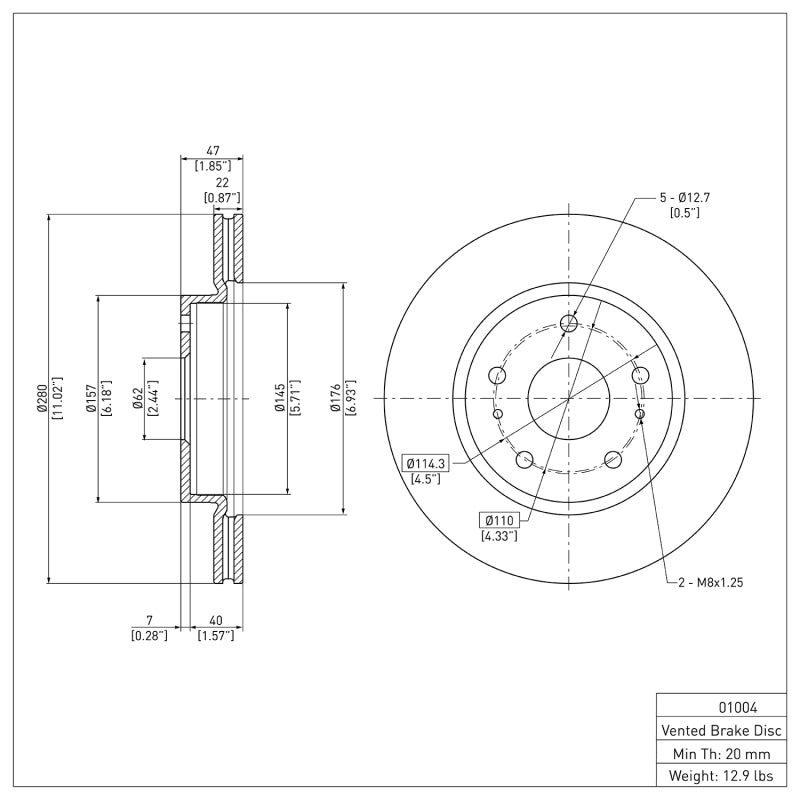 DFC 07-19 Suzuki SX4 Front Brake Rotor