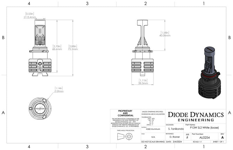 Diode Dynamics P13W/PSX26W HP60 - Cool - White LED Bulbs (Pair)