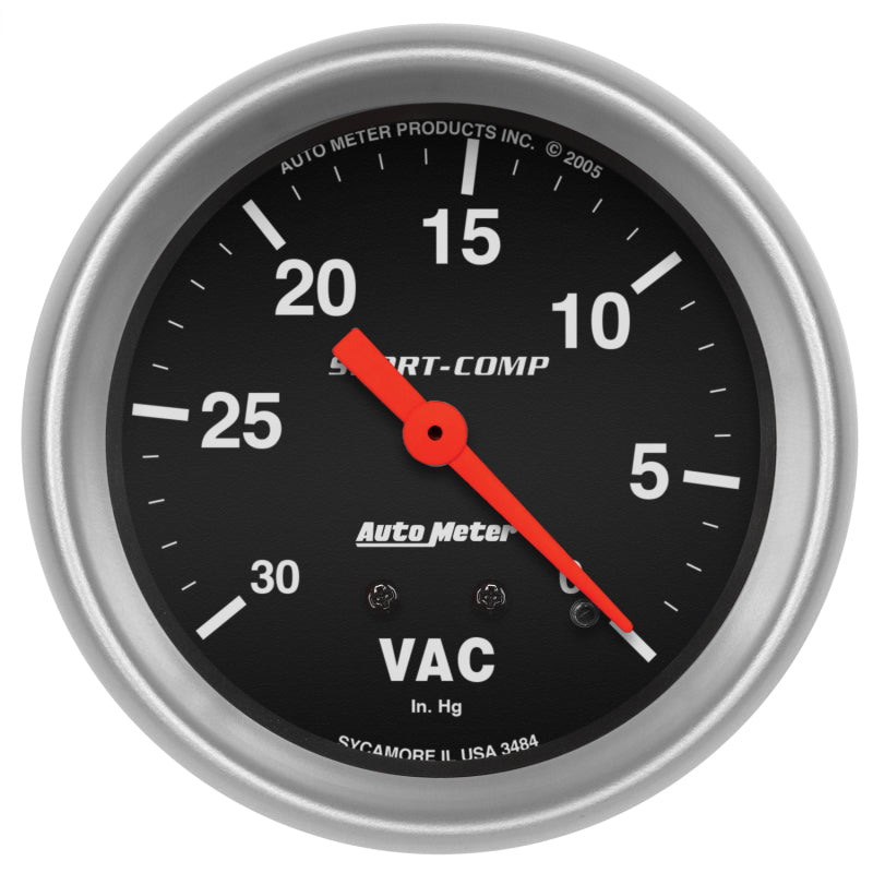 AutoMeter Gauge Vacuum 2-5/8in. 30Inhg Mechanical Sport-Comp