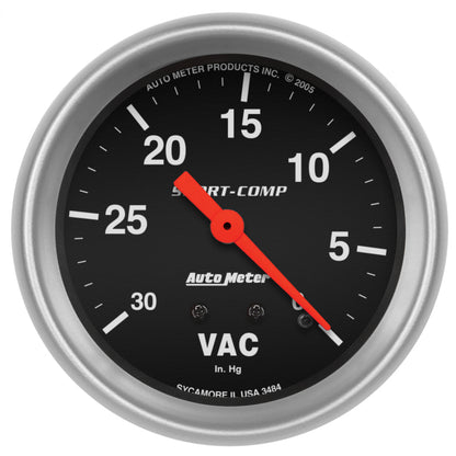 AutoMeter Gauge Vacuum 2-5/8in. 30Inhg Mechanical Sport-Comp