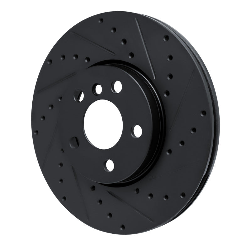 R1 Concepts R1 16-24 Mini Cooper (Excl Clubman) Front Right Drilled & Slotted Black Brake Rotor