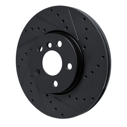 R1 Concepts R1 16-24 Mini Cooper (Excl Clubman) Front Right Drilled & Slotted Black Brake Rotor