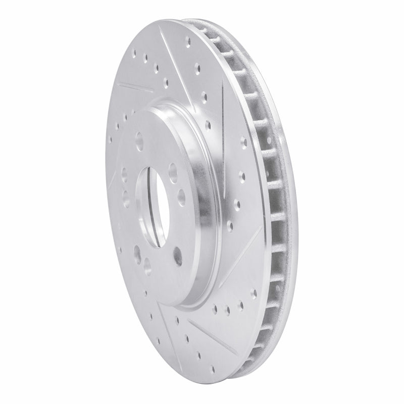 R1 Concepts R1 90-98 Mercedes-Benz 300SL Front Right Drilled & Slotted Silver Brake Rotor