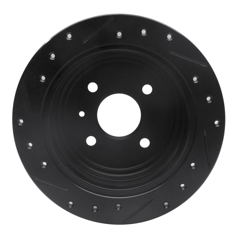 R1 Concepts R1 99-02 Daewoo Nubira Rear Right Drilled & Slotted Black Brake Rotor