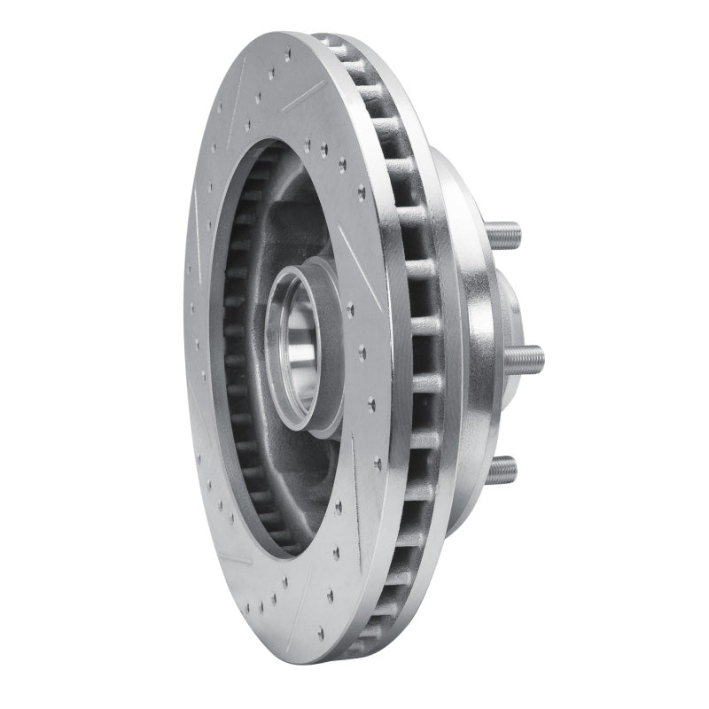 R1 Concepts R1 1988-1996 Chevrolet C3500 Front Right Drilled & Slotted Silver Brake Rotor