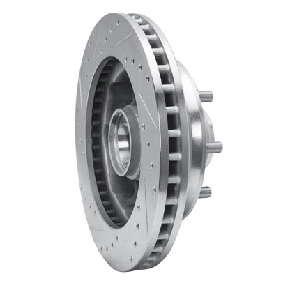 R1 Concepts R1 1988-1996 Chevrolet C3500 Front Right Drilled & Slotted Silver Brake Rotor